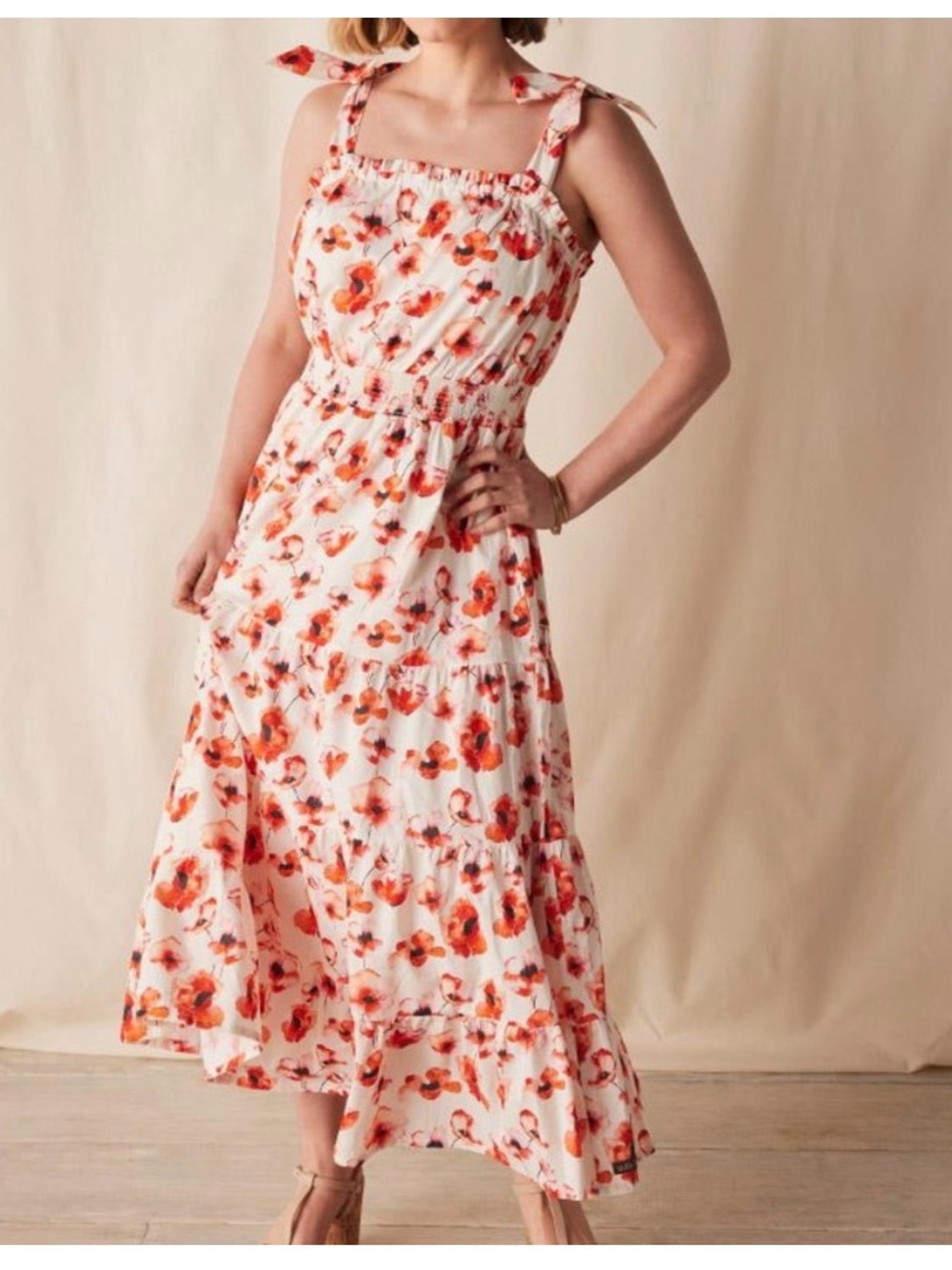 Matilda Jane Enchanted Siesta Poppy Tiered Maxi Floral Cotton Dress